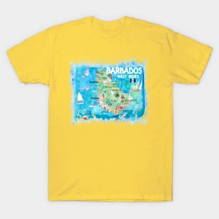 Barbados_Illustrated_Travel_Map_With_RoadsS T-Shirt